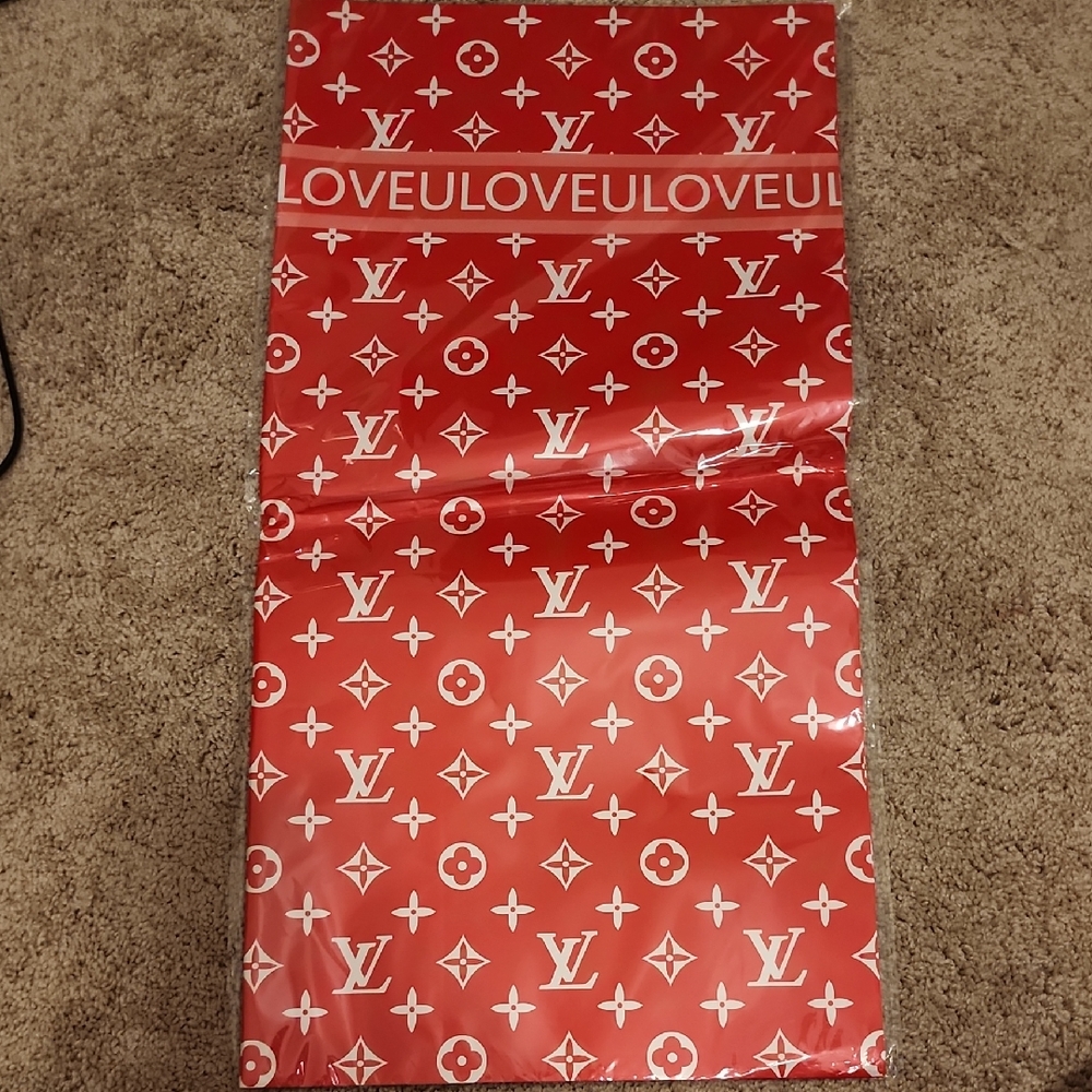 Monogram Red And White Wrapping Paper 10 Sheets